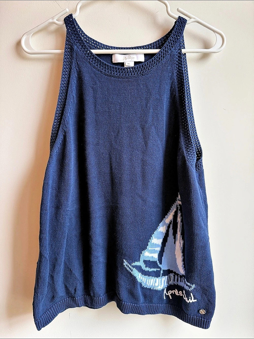 Lilly Pulitzer Emra Sweater Tank Blue XL